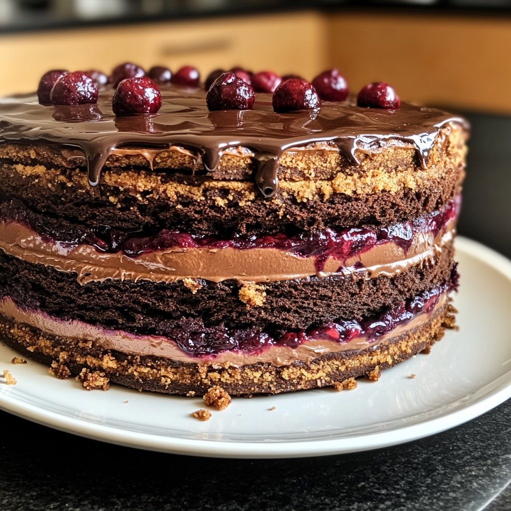 Schokoladen-Preiselbeer-Torte