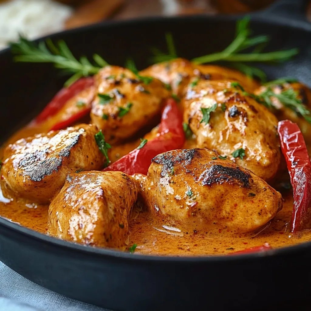 Paprika-Sahne-Hähnchen