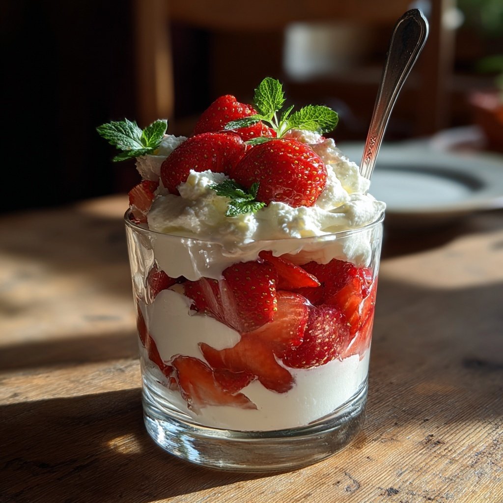 Erdbeer Quark Dessert Im Glas