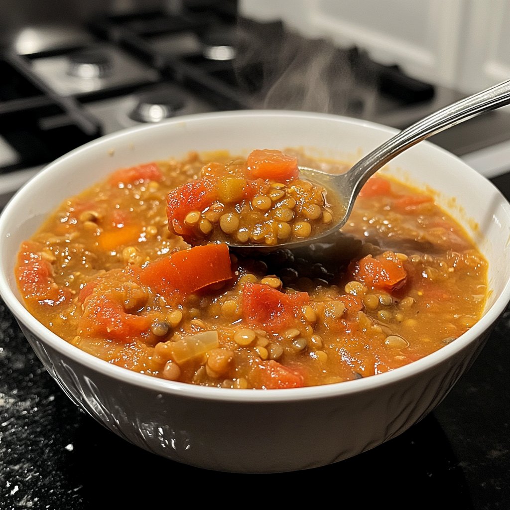 Linsensuppe mit Tomaten